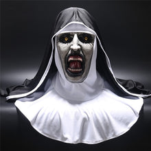 Load image into Gallery viewer, The Nun Horror Mask Cosplay Valak Scary Latex Masks with Headscarf Veil Hood Full Face Helmet Horror Costume Halloween Prop